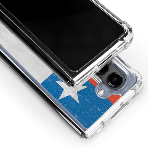 Chile Flag Distressed Galaxy Z Fold5 5G Clear Case